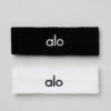 Glow Sweatband (2-Pack) - Black/White -Alo Yoga Shop A0112U 0100 b1 a1 144c52ce 5d88 4aa4 84c3 2228d9a8fbe8
