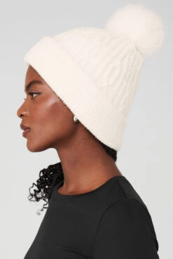 Cable Knit Beanie - Ivory 9 Cable Knit Beanie - Ivory -Alo Yoga Shop A0405U 03299 b1 a2 m100