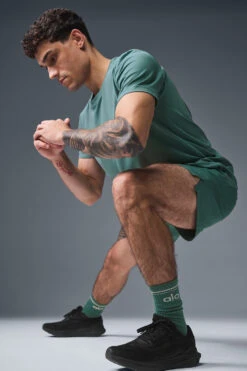 Conquer Reform Crewneck Short Sleeve - Winter Ivy -Alo Yoga Shop M1205R 05819 b1 s1 a4 1 m214