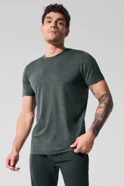 Conquer Reform Crewneck Short Sleeve - Charcoal Green Heather