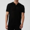 Open-Knit Polo - Black -Alo Yoga Shop M1229R 01 b1 s3 a1 1 m108