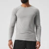 Triumph Long Sleeve Tee - Athletic Heather Grey -Alo Yoga Shop M3079R 02910 b1 s1 a1 1 m93