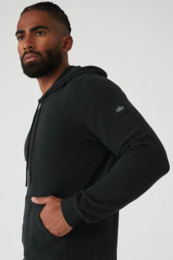 Micro Waffle Fast Break Hoodie - Black -Alo Yoga Shop M3164R 01 b1 s3 a4 1 m93