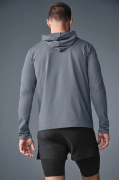 Conquer Reform Long Sleeve With Hood - Steel Grey -Alo Yoga Shop M3199R 05541 b1 s1 a2 1 m226