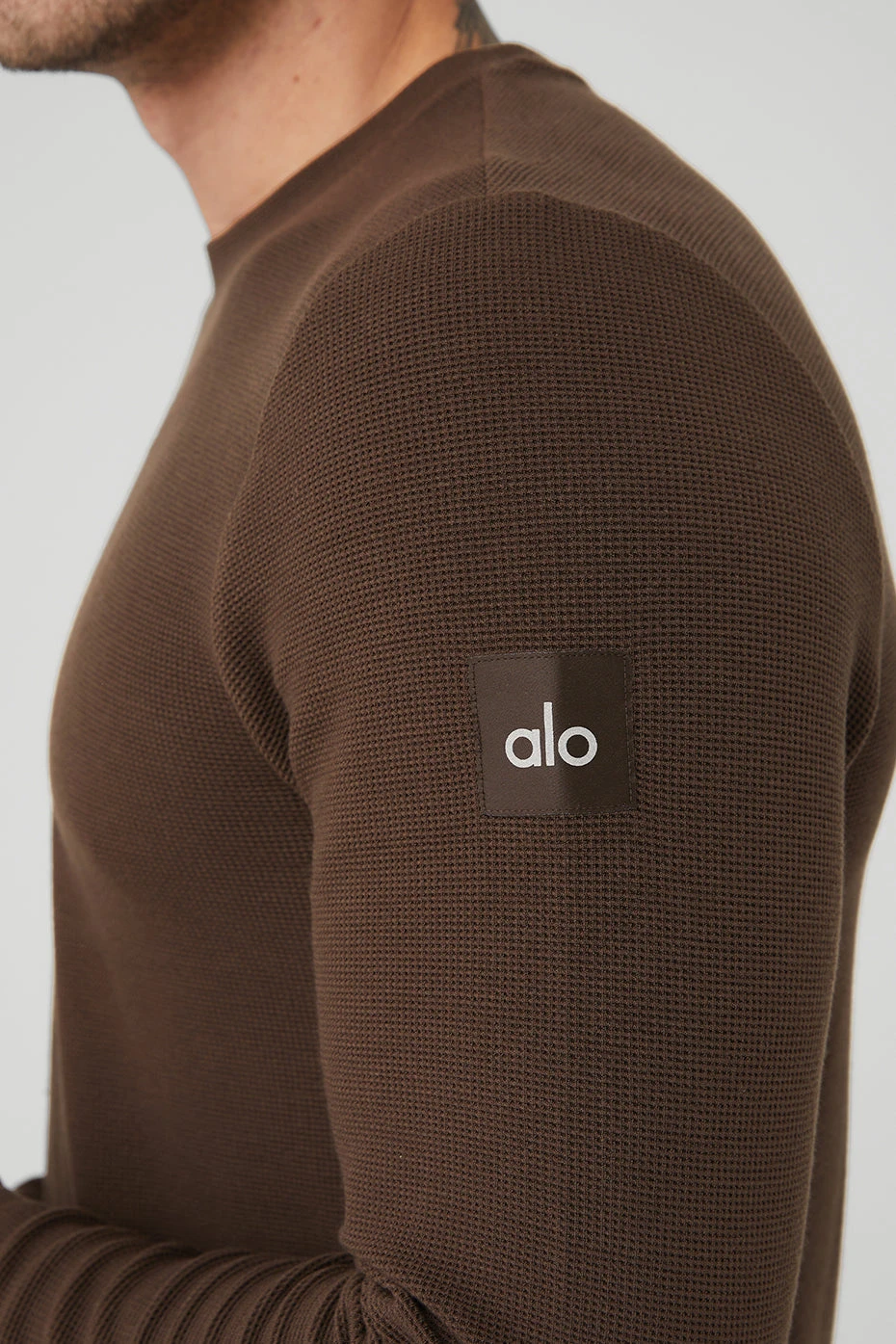 Micro Waffle Fast Break Long Sleeve Tee - Espresso 6 Micro Waffle Fast Break Long Sleeve Tee - Espresso - Image 4