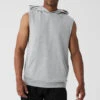 Chill Sleeveless Hoodie - Athletic Heather Grey -Alo Yoga Shop M3209R 02910 b1 s3 a1 1 m149