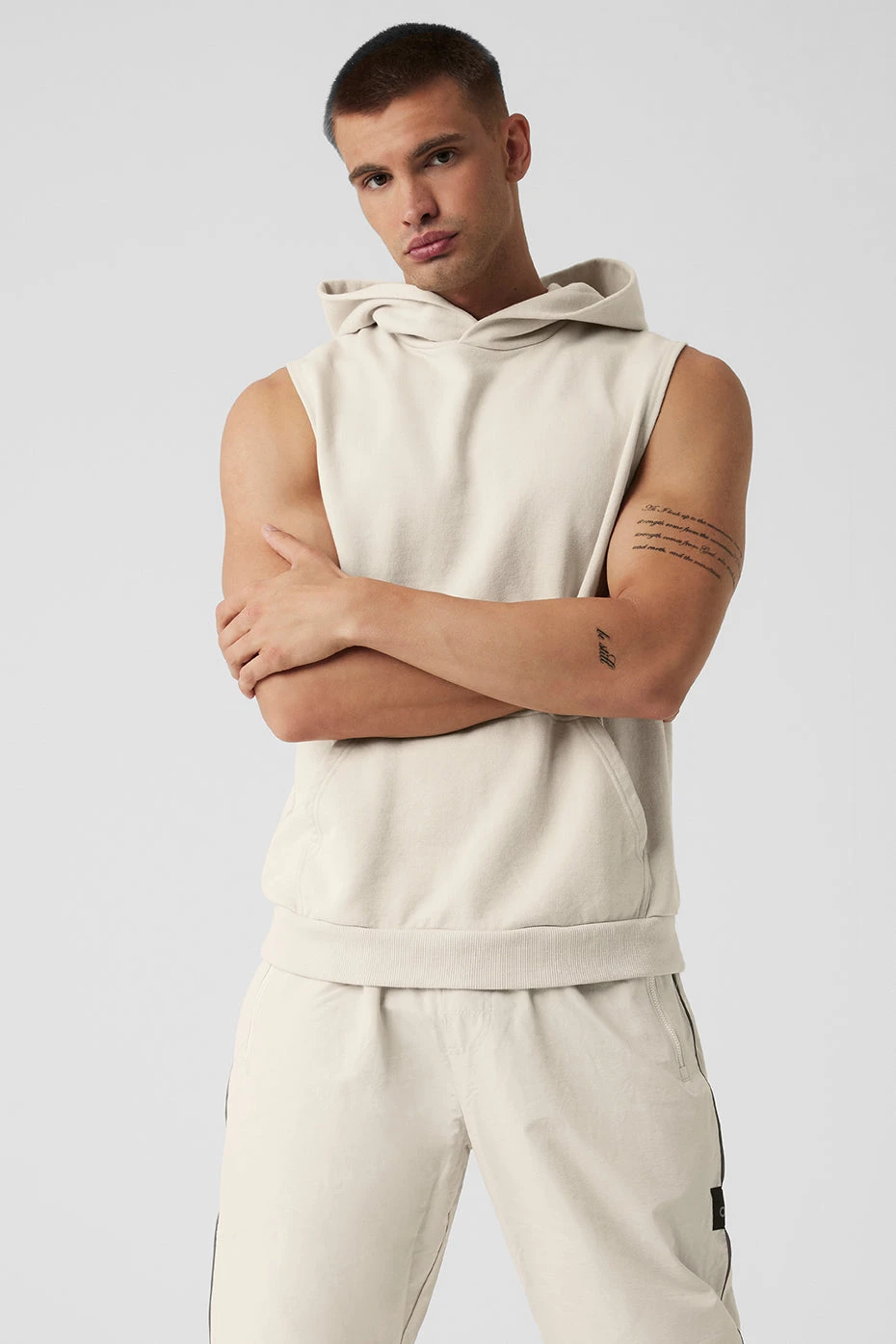 Chill Sleeveless Hoodie - Bone 3 Chill Sleeveless Hoodie - Bone