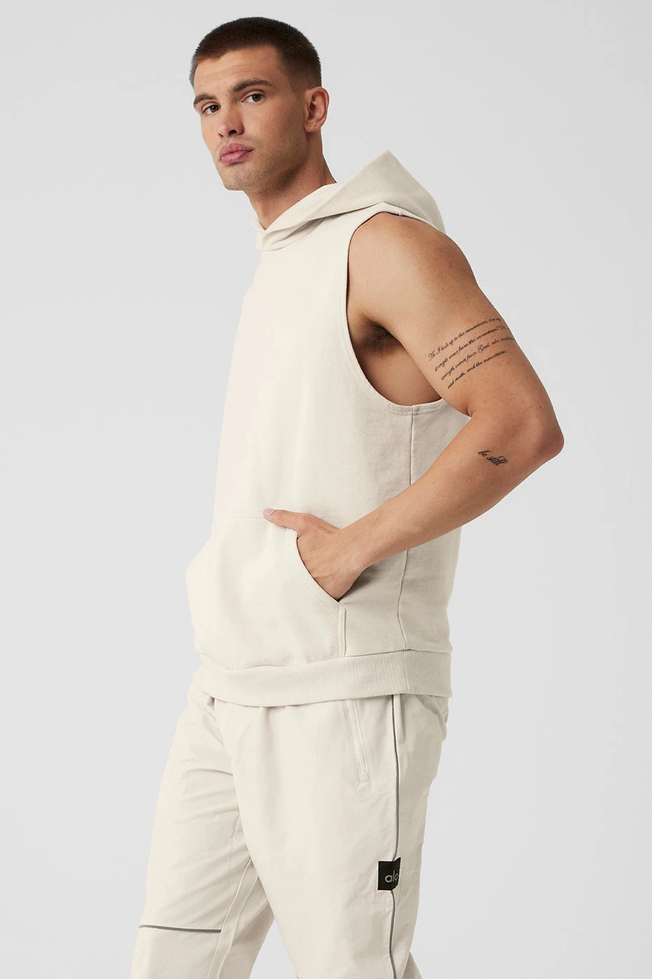 Chill Sleeveless Hoodie - Bone 5 Chill Sleeveless Hoodie - Bone - Image 3