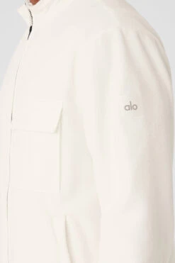 Polar Fleece Ridge Full Zip Jacket - Ivory -Alo Yoga Shop M3215R 03299 b1 s3 a4 1 m93