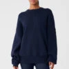 Scholar Crew Neck Sweater - Navy -Alo Yoga Shop M3224R 03842 b1 s1 a1 1 m18
