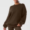 Scholar Crew Neck Sweater - Espresso -Alo Yoga Shop M3224R 04064 b1 s1 a1 1 m18