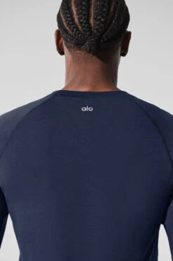 Alo Vapor Crewneck Long Sleeve - Navy 11 Alo Vapor Crewneck Long Sleeve - Navy -Alo Yoga Shop M3266R 03842 b1 s1 a4 1 m221 d734b158 cb2c 4d9e 821e 39a4fb9aff26