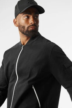 Division Ripstop Bomber Jacket - Black -Alo Yoga Shop M4141R 01 b1 s3 a4 2 m93