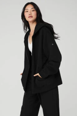 Renown Heavy Weight Full Zip Hoodie - Black 8 Renown Heavy Weight Full Zip Hoodie - Black -Alo Yoga Shop U4011R 01 b1 s1 a3 1 m54