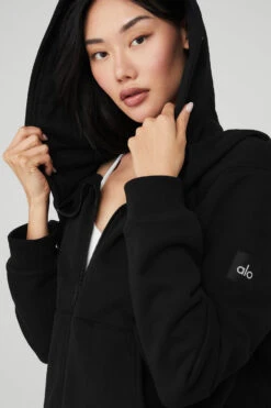 Renown Heavy Weight Full Zip Hoodie - Black 9 Renown Heavy Weight Full Zip Hoodie - Black -Alo Yoga Shop U4011R 01 b1 s1 a5 1 m54