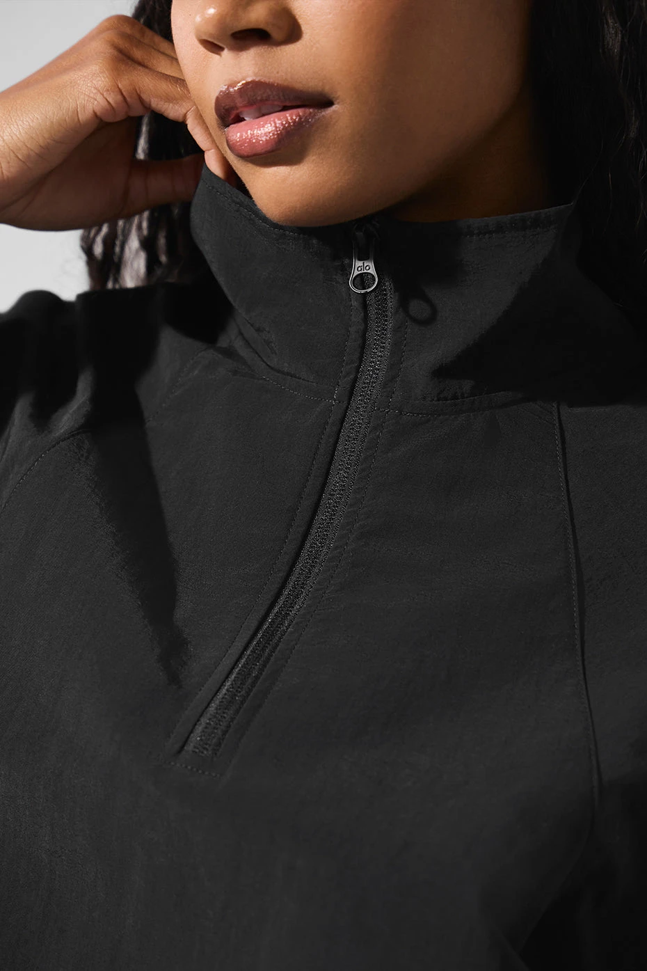 Cropped 1/4 Zip Alumni Pullover - Black 6 Cropped 1/4 Zip Alumni Pullover - Black - Image 4