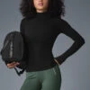 Wellness Rib Mock Neck Long Sleeve - Black -Alo Yoga Shop W3719R 01 b1 s1 a1 1 m206