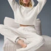 Cable Knit Winter Bliss Hoodie - Ivory -Alo Yoga Shop W3783R 03299 b1 s1 a1 1 m177