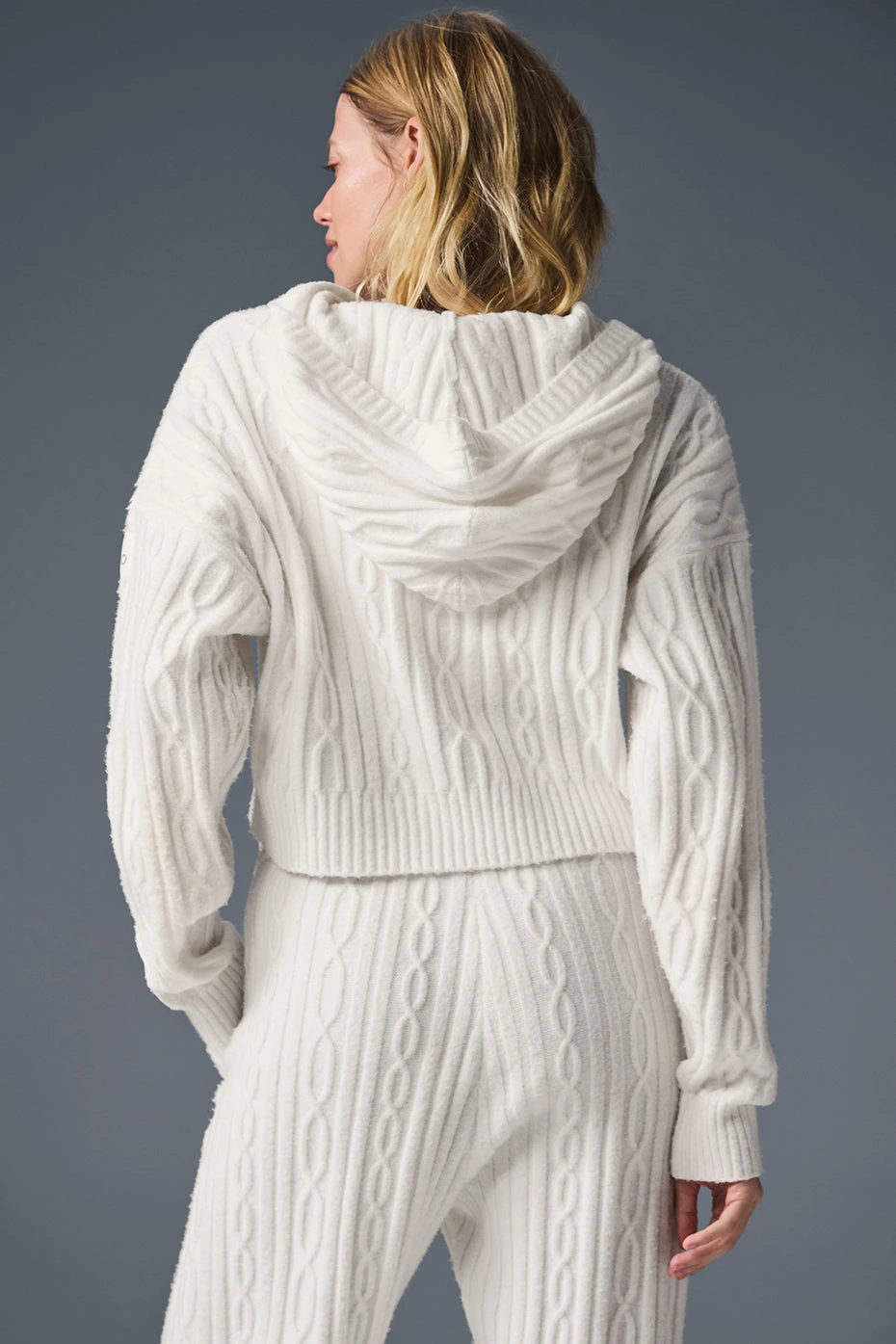 Cable Knit Winter Bliss Hoodie - Ivory 4 Cable Knit Winter Bliss Hoodie - Ivory - Image 2