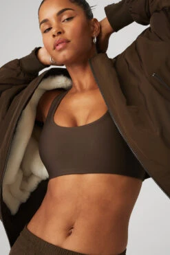 Faux Fur Urbanite Bomber - Espresso/Ivory -Alo Yoga Shop W4495R 04583 b1 s1 a4 1 m18