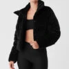 Ribbed Velour Gold Rush Puffer - Black -Alo Yoga Shop W4497R 01 b1 s1 a1 1 m89