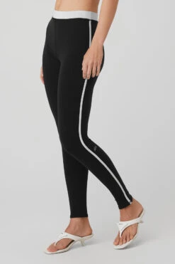 Airbrush High-Waist Streamlined Legging - Black/White -Alo Yoga Shop W51160R 0100 b1 s1 a2 1 m89