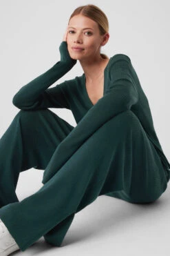 Knit Salana Cardigan - Midnight Green -Alo Yoga Shop W51262R 04570 b1 s1 a4 1 m177