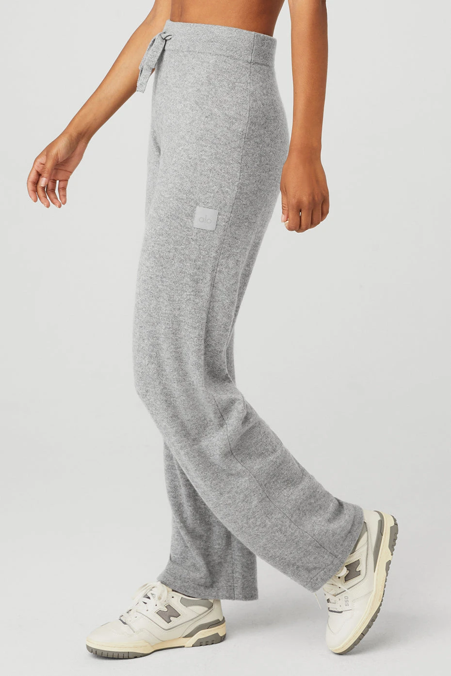 Cashmere High-Waist Jet Set Wide Leg Pant - Dove Grey Heather 4 Cashmere High-Waist Jet Set Wide Leg Pant - Dove Grey Heather - Image 2