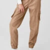 Faux Leather Power Hour Jogger - Toasted Almond 1 Faux Leather Power Hour Jogger - Toasted Almond -Alo Yoga Shop W51339R 05131 b1 s1 a1 1 m177