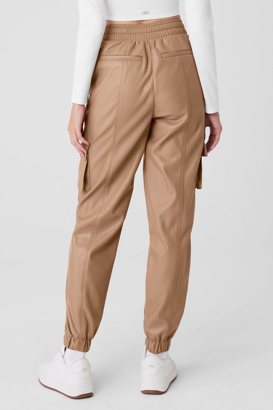 Faux Leather Power Hour Jogger - Toasted Almond 4 Faux Leather Power Hour Jogger - Toasted Almond - Image 2