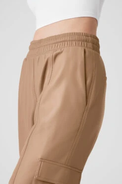 Faux Leather Power Hour Jogger - Toasted Almond 9 Faux Leather Power Hour Jogger - Toasted Almond -Alo Yoga Shop W51339R 05131 b1 s1 a4 1 m177