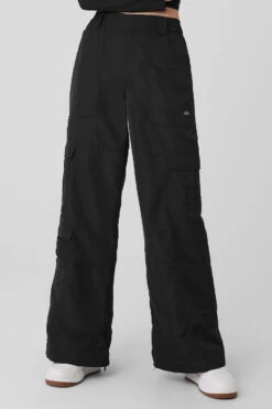 High-Waist Ski-Moto Puffer Pant - Black