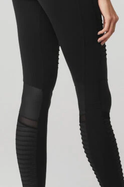 High-Waist Moto Legging - Black/Black Glossy 9 High-Waist Moto Legging - Black/Black Glossy -Alo Yoga Shop W5494R 00785 b1 s1 a4 1 m54