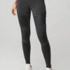 High-Waist Moto Legging - Anthracite/Anthracite Glossy -Alo Yoga Shop W5494R 02224 b1 s1 a1 1 m82
