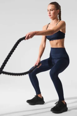 7/8 High-Waist Airlift Legging - Navy -Alo Yoga Shop W5766R 03842 b1 s1 a4 1 m224