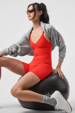 Alosoft Suns Out Onesie - Red Hot Summer -Alo Yoga Shop W8137R 04356 b1 s1 a4 1 m54