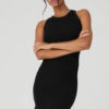 Seamless Ribbed Warm Nights Dress - Black -Alo Yoga Shop W8143R 01 b1 s1 a1 1 m18