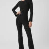 Alosoft Melody Full Length Bootcut Onesie - Black -Alo Yoga Shop W8231R 01 b1 s1 a1 1 m54